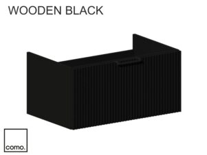 szafka wisząca WOODEN como BLACK MAT lamele 80x40x50 cm